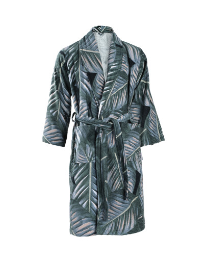 Bademantel Tropical 125 Schwarz / Grün
