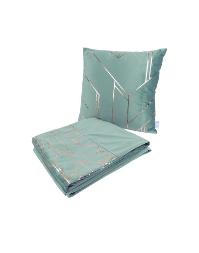 Dekokissen & Decke Prisma 125 2er-Set Mint / Gold