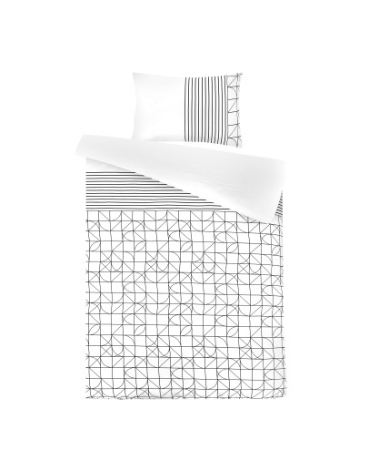 Bettwäsche Kennedy 125-GB Weiß / Schwarz