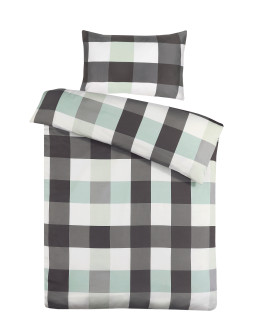 Bettwäsche Nevada 125-AT Anthrazit / Mint
