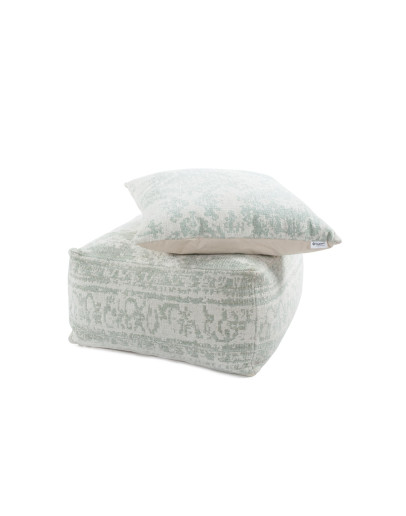 Paramount Pouf & Cushion Set 110 Elfenbein / Mint 80cm x 80cm